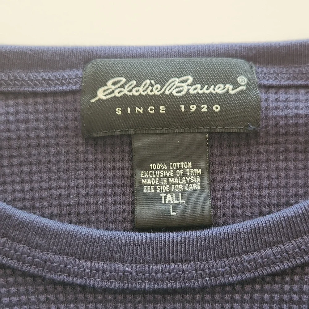 Eddie Bauer L Men's Blue Long Sleeve Shirt - Picture 3 of 6